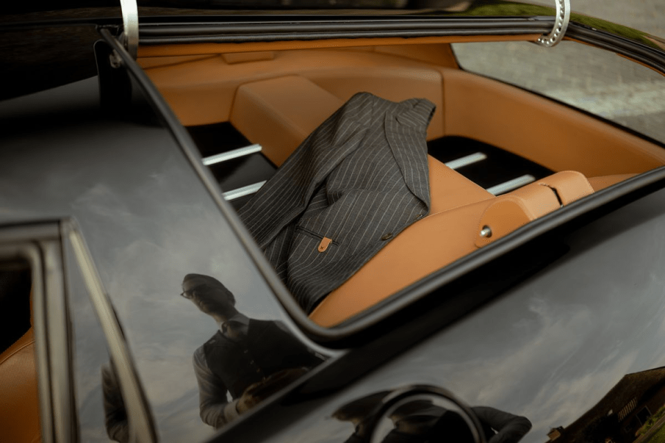Cognac leather is used extensively throughout the Hommage cabin
