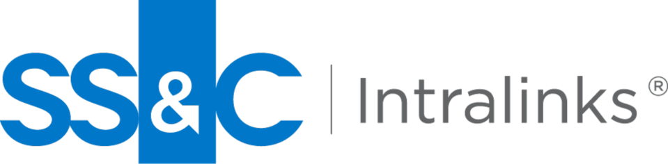 SSC Intralinks logo in blue, representing financial technology and secure information sharing.