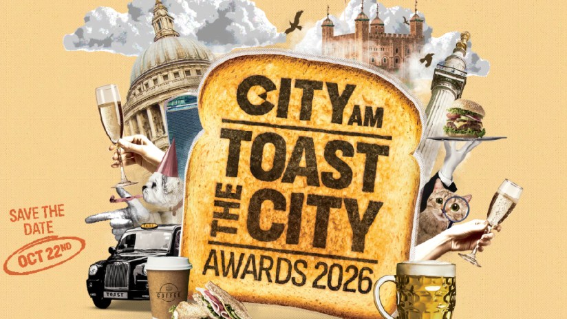 A cityscape with people raising glasses in celebration, capturing the spirit of urban festivity and community toast events.