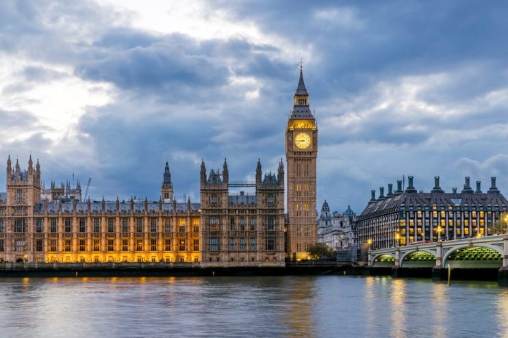 Dramatic cloud formation over Westminster, capturing a striking skyline with iconic landmarks under a moody sky.
