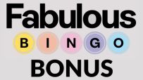 Fabulous Bingo Bonus logo with black text on a light gray background, featuring colorful bingo balls spelling BINGO.
