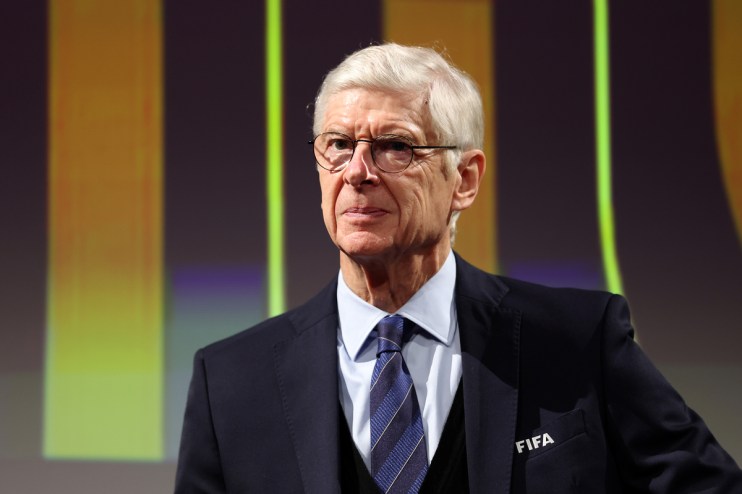 Ars&egrave;ne Wenger, FIFAs Chief of Global Football Development, in a suit and tie, looking serious.